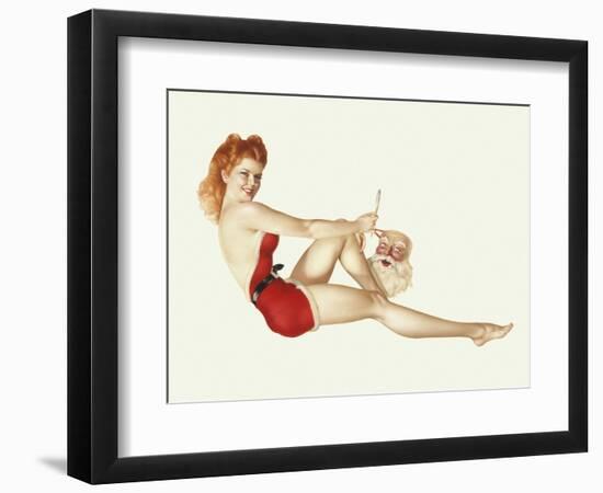 Varga Girl, December 1942-Alberto Vargas-Framed Art Print