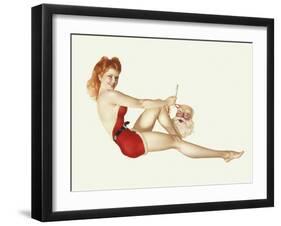 Varga Girl, December 1942-Alberto Vargas-Framed Art Print