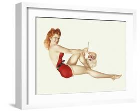 Varga Girl, December 1942-Alberto Vargas-Framed Art Print