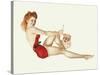 Varga Girl, December 1942-Alberto Vargas-Stretched Canvas