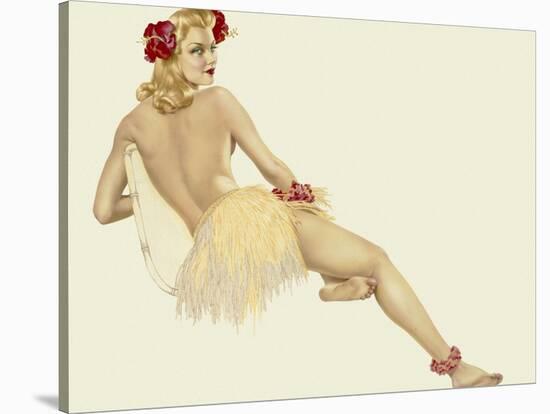 Varga Girl, February 1942-Alberto Vargas-Stretched Canvas