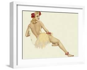 Varga Girl, February 1942-Alberto Vargas-Framed Art Print