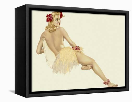 Varga Girl, February 1942-Alberto Vargas-Framed Stretched Canvas