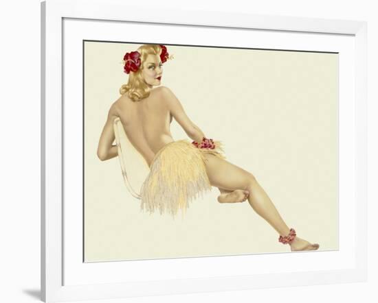 Varga Girl, February 1942-Alberto Vargas-Framed Art Print