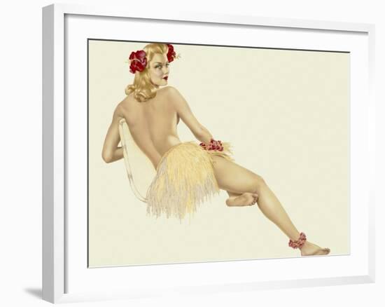 Varga Girl, February 1942-Alberto Vargas-Framed Art Print