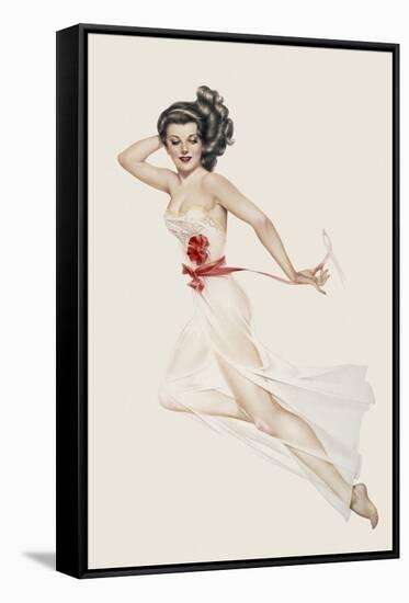 Varga Girl, February 1943-Alberto Vargas-Framed Stretched Canvas