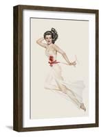 Varga Girl, February 1943-Alberto Vargas-Framed Art Print