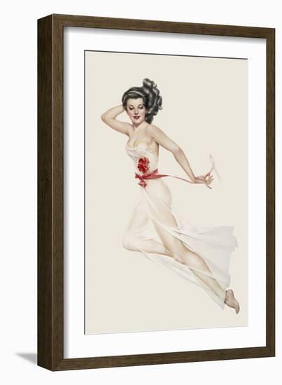 Varga Girl, February 1943-Alberto Vargas-Framed Art Print