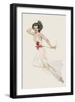 Varga Girl, February 1943-Alberto Vargas-Framed Art Print