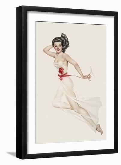 Varga Girl, February 1943-Alberto Vargas-Framed Art Print