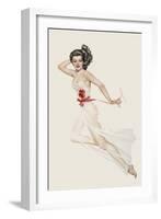 Varga Girl, February 1943-Alberto Vargas-Framed Art Print