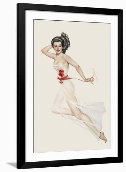 Varga Girl, February 1943-Alberto Vargas-Framed Art Print