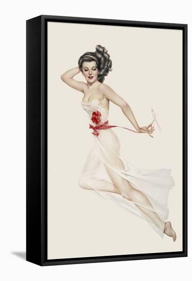 Varga Girl, February 1943-Alberto Vargas-Framed Stretched Canvas