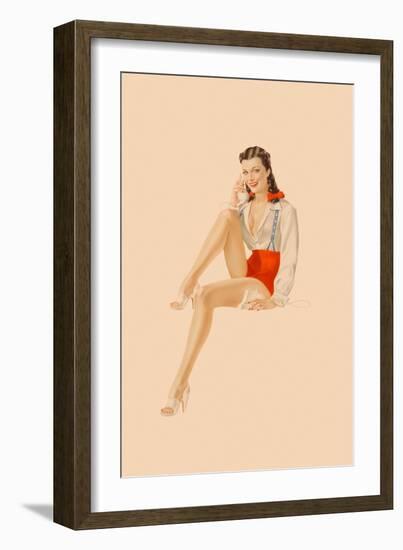 Varga Girl, July 1941-Alberto Vargas-Framed Art Print