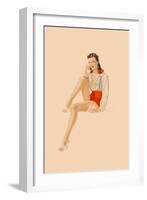 Varga Girl, July 1941-Alberto Vargas-Framed Art Print