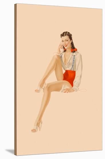 Varga Girl, July 1941-Alberto Vargas-Stretched Canvas