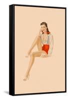 Varga Girl, July 1941-Alberto Vargas-Framed Stretched Canvas