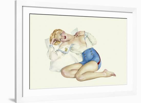 Varga Girl, March 1942-Alberto Vargas-Framed Art Print