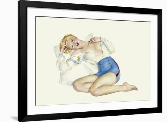 Varga Girl, March 1942-Alberto Vargas-Framed Art Print