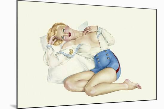 Varga Girl, March 1942-Alberto Vargas-Mounted Art Print