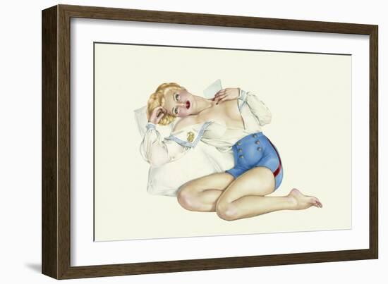 Varga Girl, March 1942-Alberto Vargas-Framed Art Print