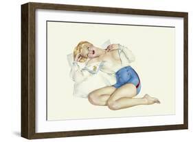 Varga Girl, March 1942-Alberto Vargas-Framed Art Print