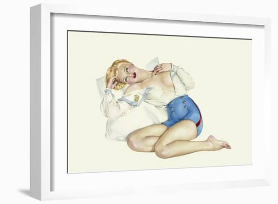 Varga Girl, March 1942-Alberto Vargas-Framed Art Print