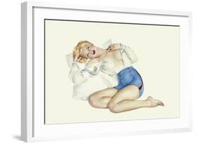 Varga Girl, March 1942-Alberto Vargas-Framed Art Print