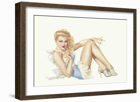 Varga Girl, March 1943-Alberto Vargas-Framed Art Print