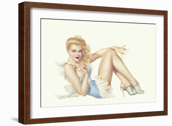 Varga Girl, March 1943-Alberto Vargas-Framed Art Print