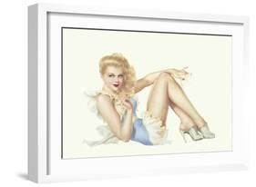 Varga Girl, March 1943-Alberto Vargas-Framed Art Print