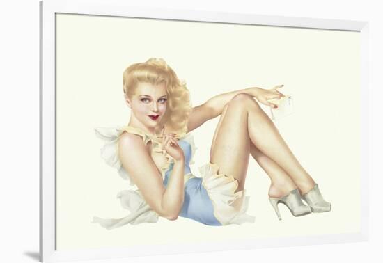 Varga Girl, March 1943-Alberto Vargas-Framed Art Print