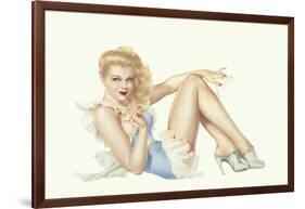 Varga Girl, March 1943-Alberto Vargas-Framed Art Print