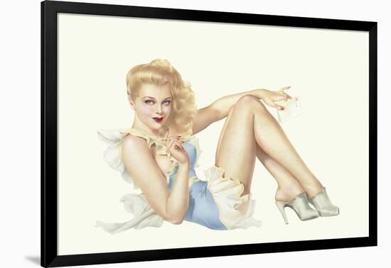 Varga Girl, March 1943-Alberto Vargas-Framed Art Print