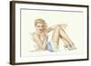 Varga Girl, March 1943-Alberto Vargas-Framed Art Print