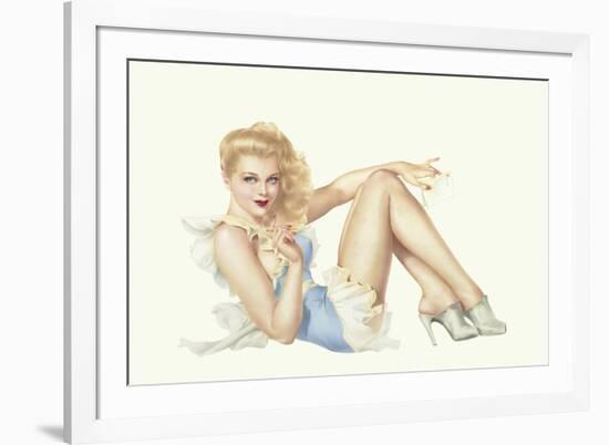 Varga Girl, March 1943-Alberto Vargas-Framed Premium Giclee Print