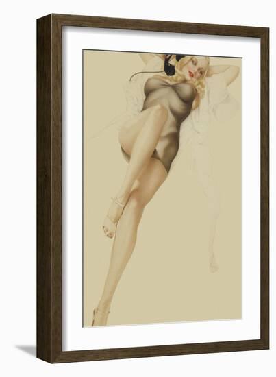 Varga Girl, October 1940-Alberto Vargas-Framed Art Print