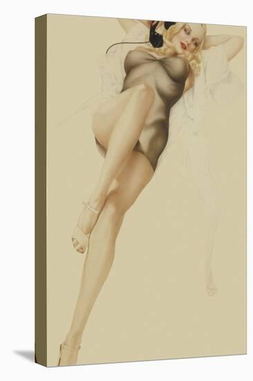 Varga Girl, October 1940-Alberto Vargas-Stretched Canvas