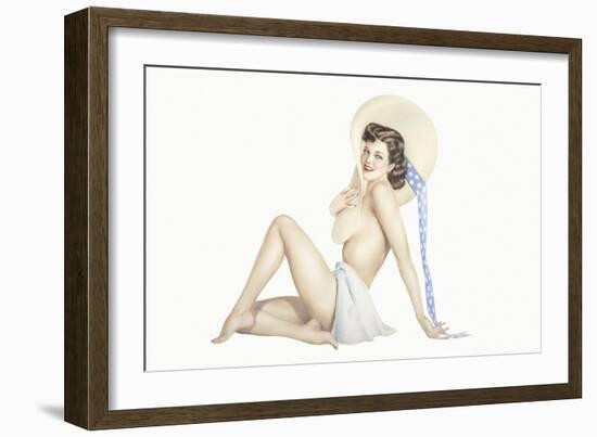 Varga Girl, September 1942-Alberto Vargas-Framed Art Print