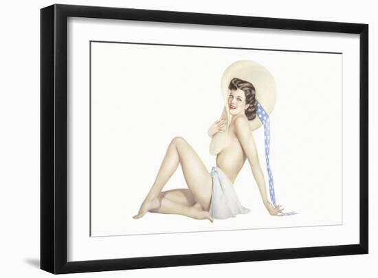 Varga Girl, September 1942-Alberto Vargas-Framed Art Print