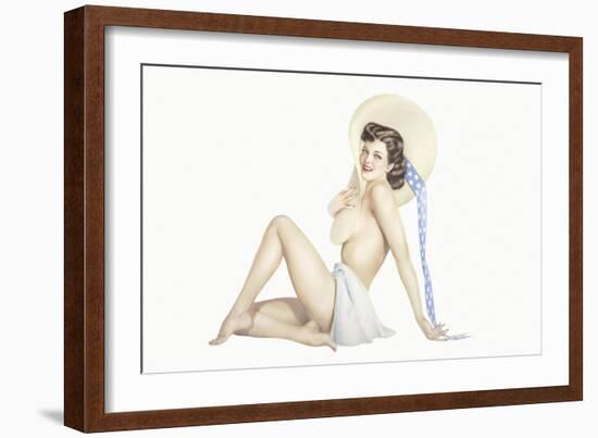 Varga Girl, September 1942-Alberto Vargas-Framed Art Print