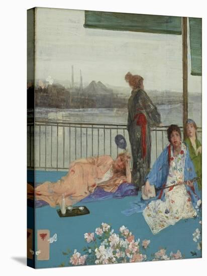 Variations in Flesh Colour and Green, the Balcony, C.1870-79-James Abbott McNeill Whistler-Stretched Canvas