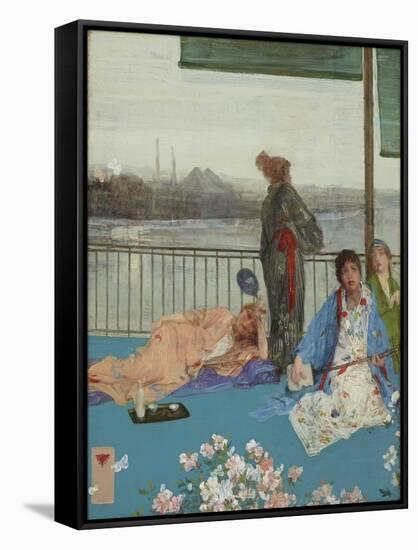 Variations in Flesh Colour and Green, the Balcony, C.1870-79-James Abbott McNeill Whistler-Framed Stretched Canvas