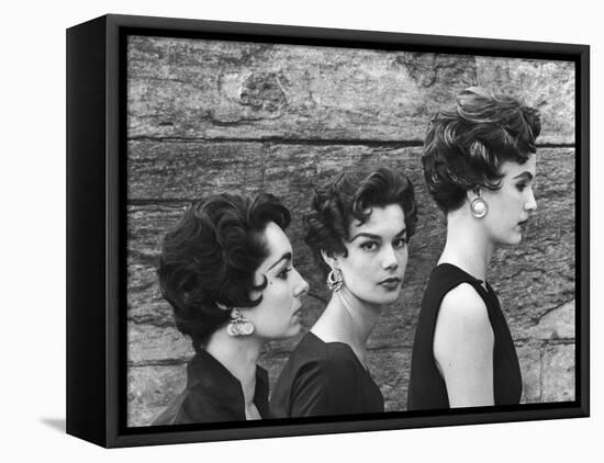 Variations of an Italian Haircut Labeled with Artistic License by Hairdresser Marcel-Yale Joel-Framed Stretched Canvas