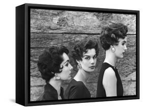 Variations of an Italian Haircut Labeled with Artistic License by Hairdresser Marcel-Yale Joel-Framed Stretched Canvas