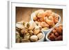 Varieties of Nuts: Cashew, Pistachio, Almond.-Voy-Framed Photographic Print