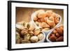 Varieties of Nuts: Cashew, Pistachio, Almond.-Voy-Framed Photographic Print