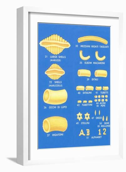 Varieties of Pasta-null-Framed Art Print