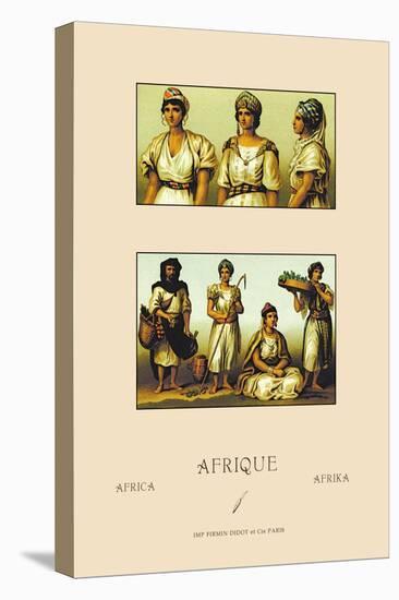 Variety of African Costumes-Racinet-Stretched Canvas