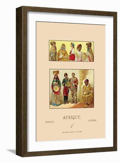 Variety of African Costumes-Racinet-Framed Art Print